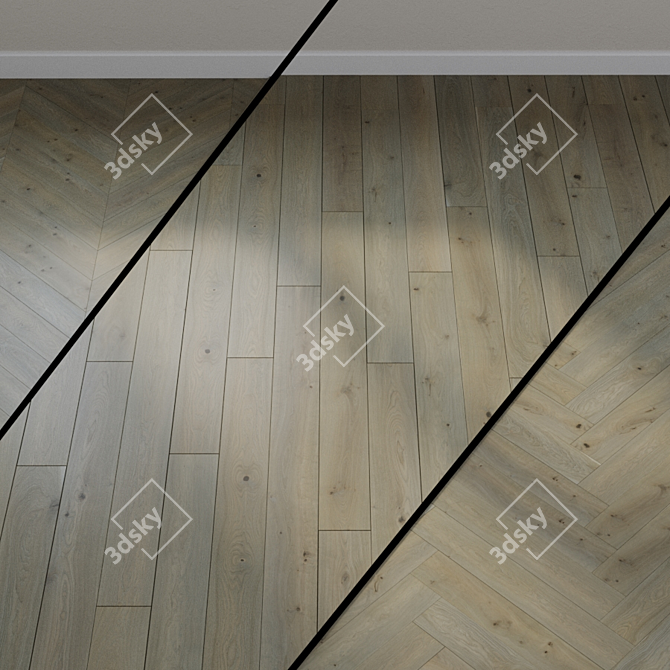 Earth Parquet Board: Sandy Oak Gray 3D model image 1