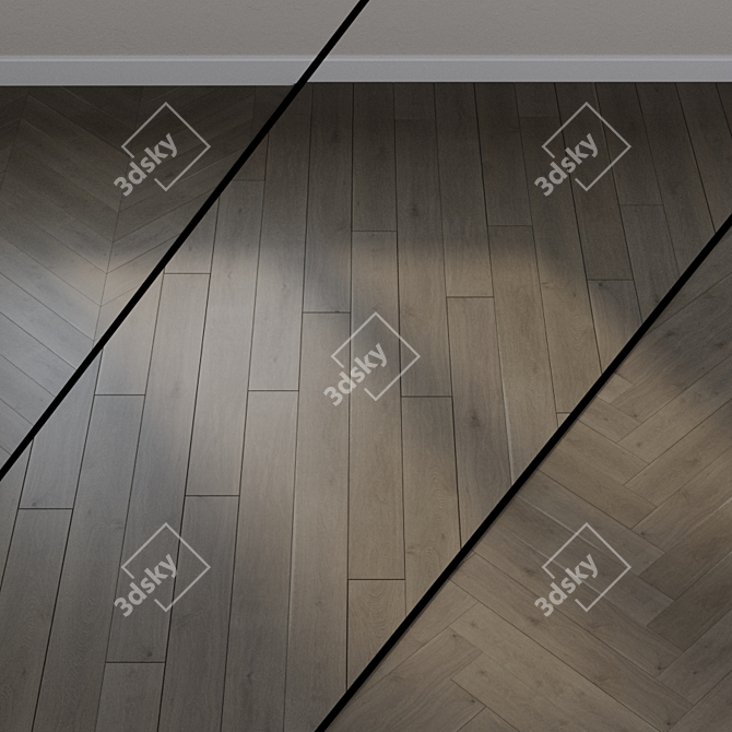 Heaven Basalt Oak Parquet: Elegant Beauty 3D model image 1