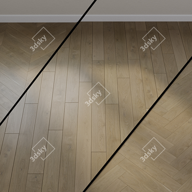 Heaven Oak Parquet: Beige Brown 3D model image 1