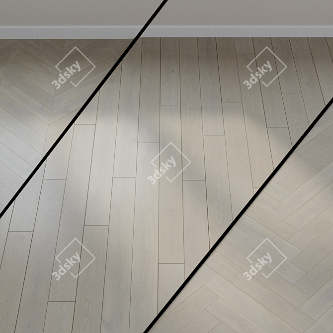 Heavenly Gray Oak Parquet Board 3D model image 1