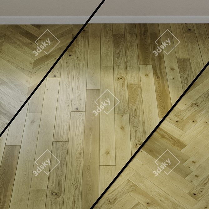 Natural Oak Parquet Board: Grand Velvet 3D model image 1