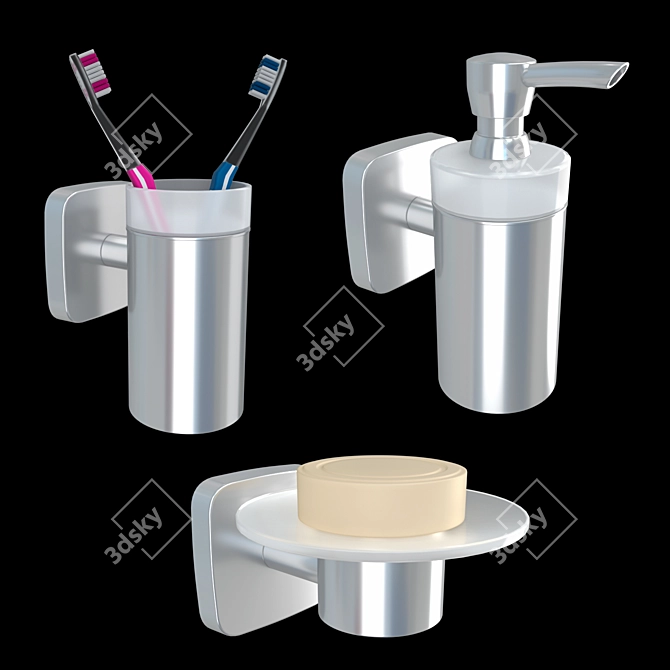 HANSGROHE PuraVida Bathroom Accessory Set 3D model image 3