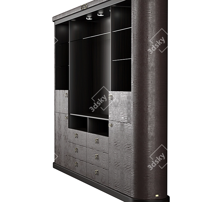 Elegant Cocco Tobacco Wall Cabinet 3D model image 3