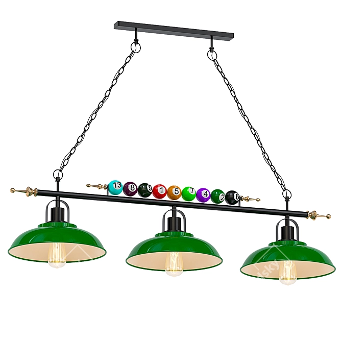 Sleek Billiards Light Line 3 3D model image 1