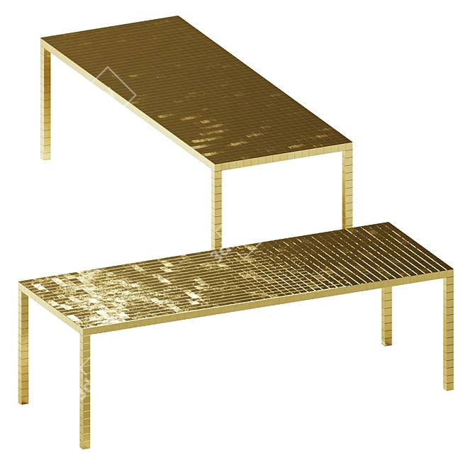 Alchemy Gold Dining Table. 3D model image 1