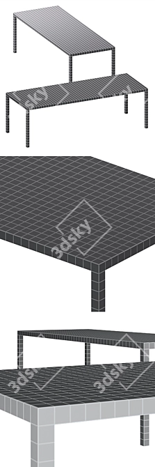 Alchemy Gold Dining Table. 3D model image 5