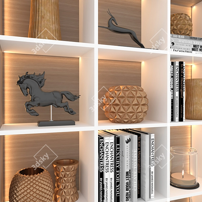 Elegant Decorative Set Rack 3D model image 2