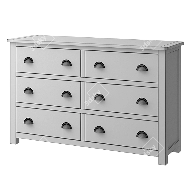 Jules Verne 6-Drawer Chest of Drawers 3D model image 3