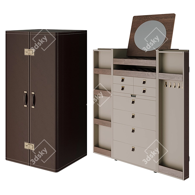 Stylish Bombay Storage Cabinet 3D model image 1