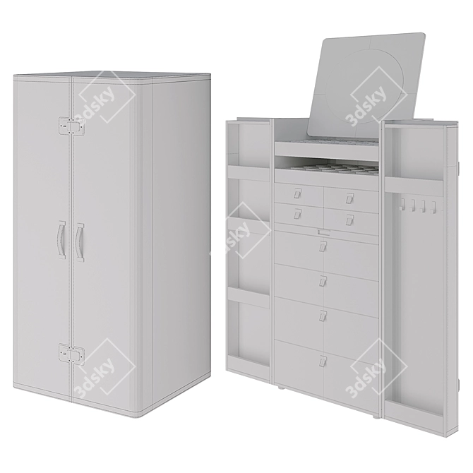 Stylish Bombay Storage Cabinet 3D model image 2