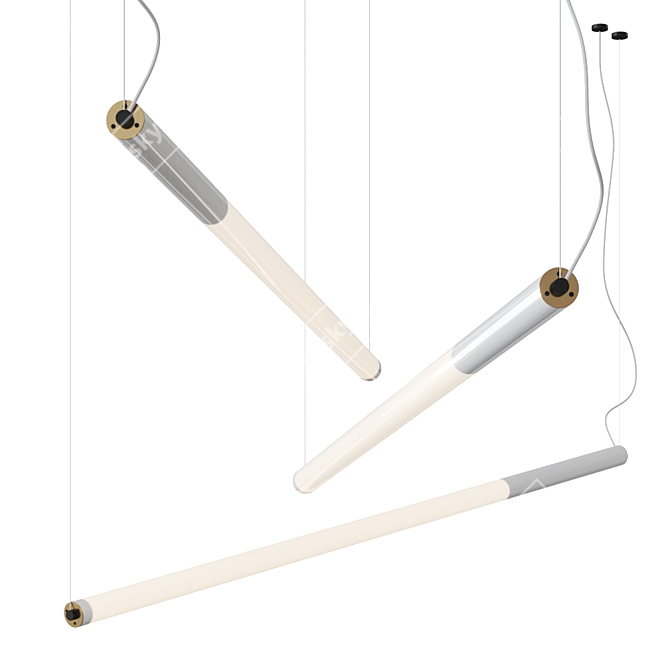 Sleek Tube Pendant H: Swiss Designed Pendant Lamp 3D model image 1