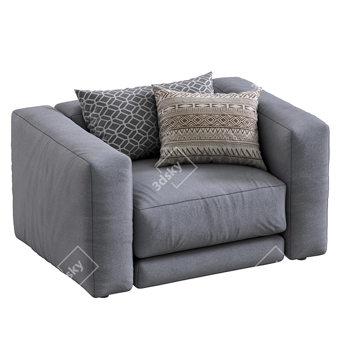 Lewis Modern Sofa by Montauk 3D model image 3