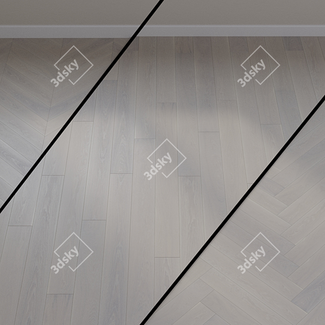 Crystal White Oak Parquet Board 3D model image 1