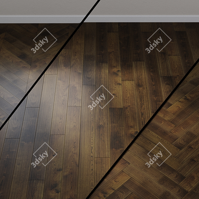 Alpine Oak Dark Brown Parquet 3D model image 1