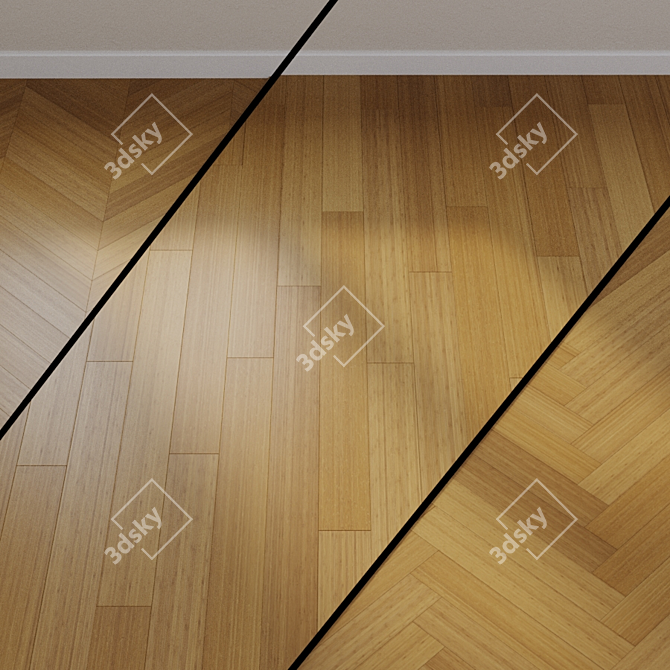 Bamboo Caramel Beige Parquet Board 3D model image 1