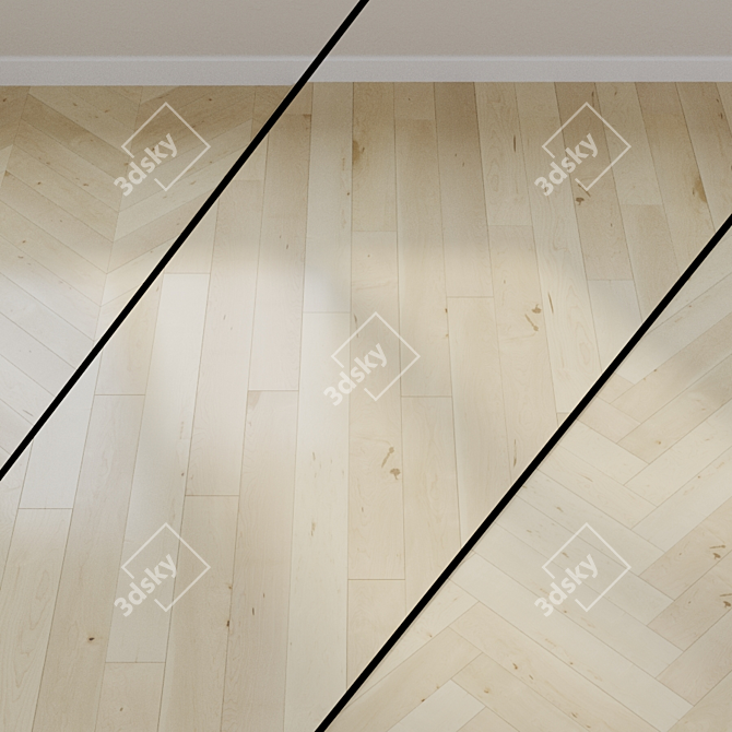 Luxury Canadian Maple Parquet Board 3D model image 1