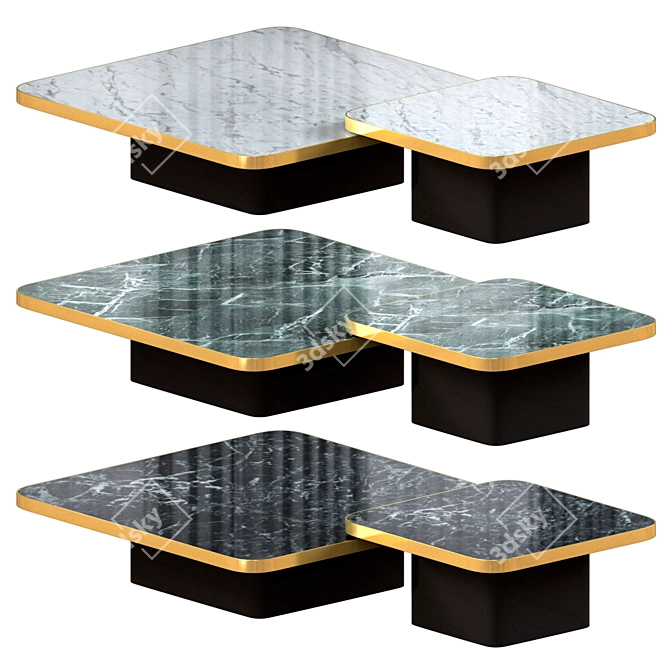 Brasserie Square Cocktail Table: Elegant and Versatile 3D model image 1