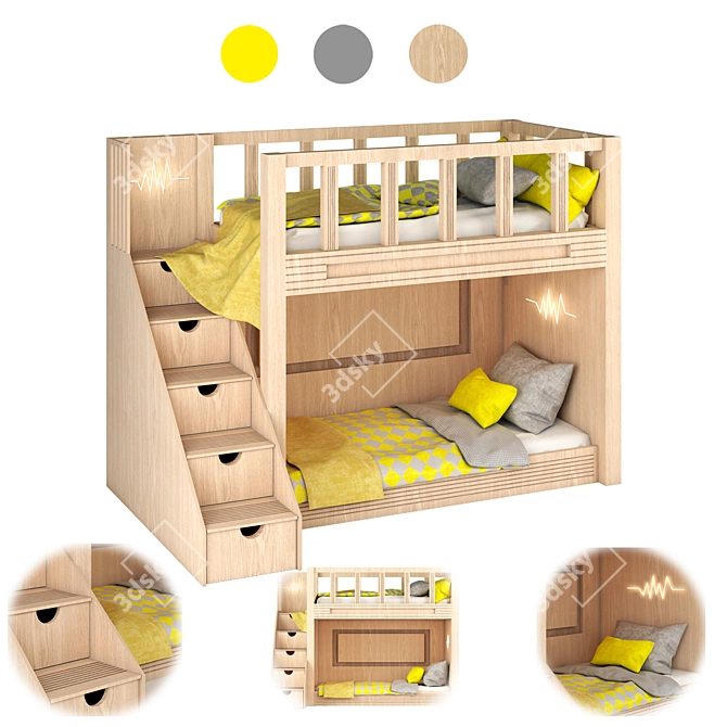 Sleek & Stylish IKEA Teenage Bed 3D model image 1