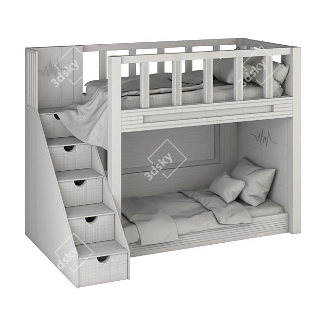 Sleek & Stylish IKEA Teenage Bed 3D model image 5