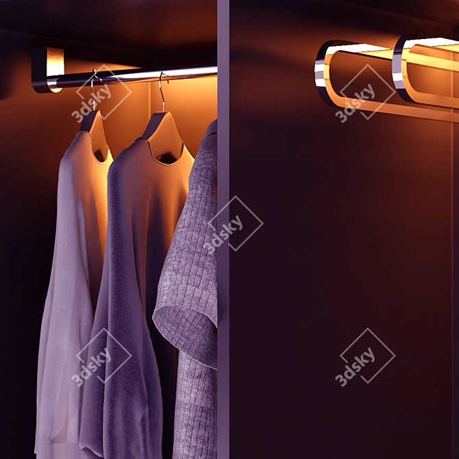 Animated Wooden Wardrobe: V-Ray Compatible 3D model image 3