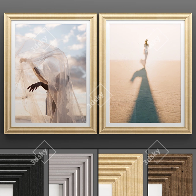 Modern Art Frames Set 3D model image 1