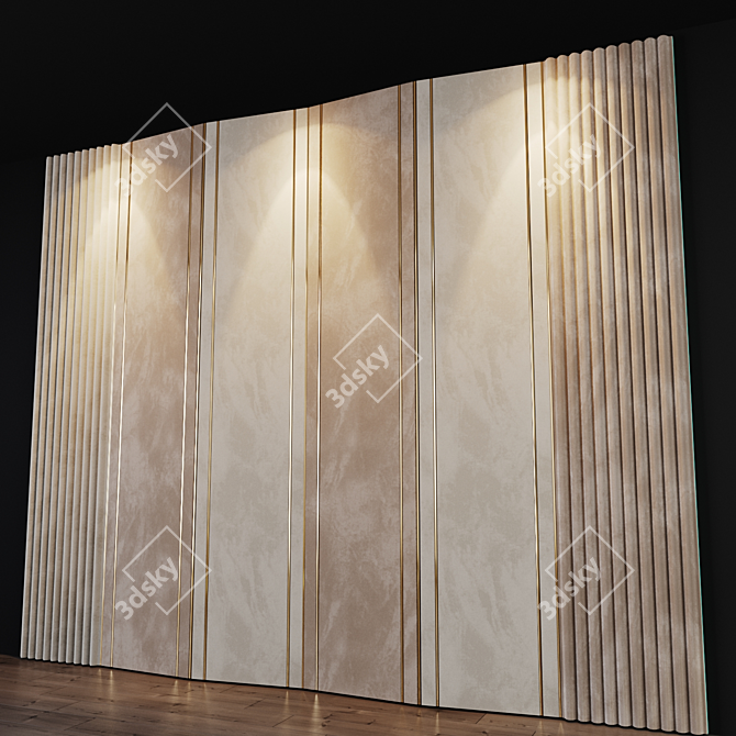 Stylish Headboard & Wall Panel Set - Design by studia-54.ru 3D model image 2