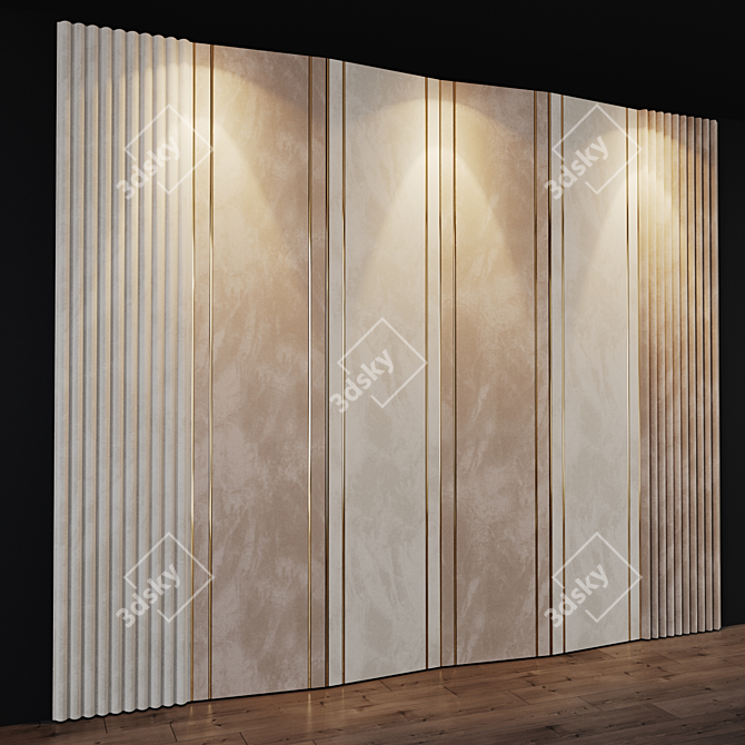 Stylish Headboard & Wall Panel Set - Design by studia-54.ru 3D model image 4