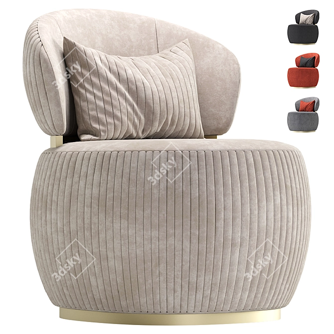 Bon Ton Luxury Armchair: Sleek Design & Exceptional Comfort 3D model image 1