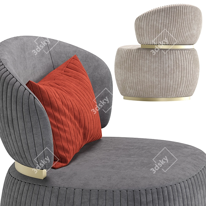 Bon Ton Luxury Armchair: Sleek Design & Exceptional Comfort 3D model image 2