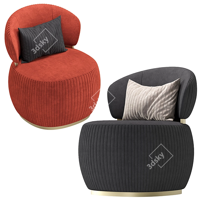 Bon Ton Luxury Armchair: Sleek Design & Exceptional Comfort 3D model image 3