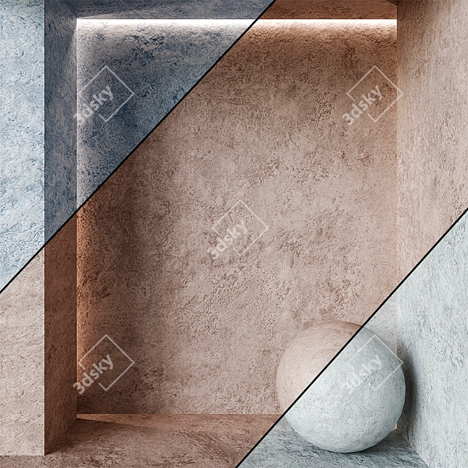 Elegant Plaster Texture Set 3D model image 1