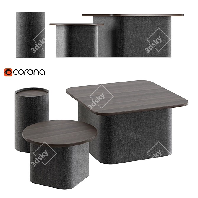 Coastal Charm | Sea Stone Table 3D model image 1