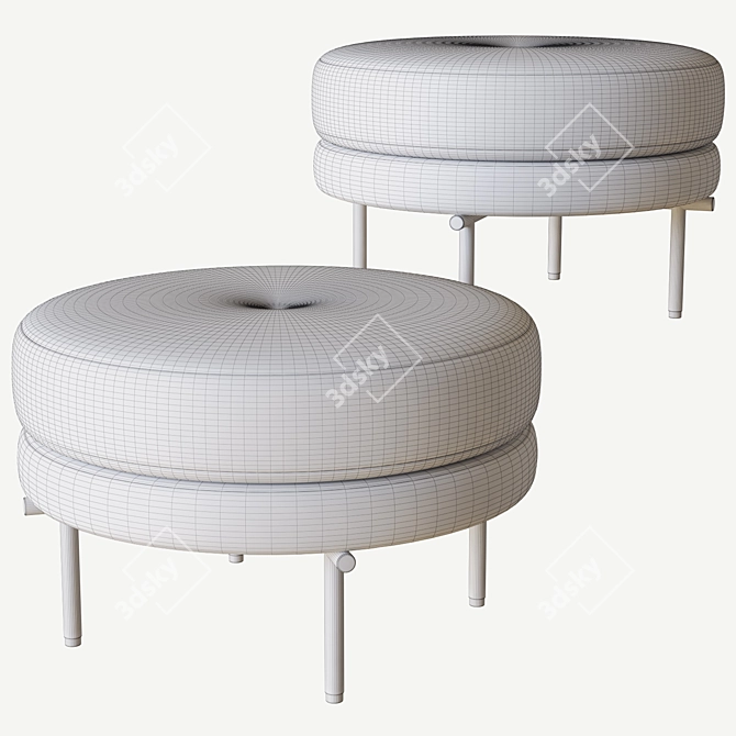 Minimalist Torii Ottoman: Elegant and Versatile 3D model image 3