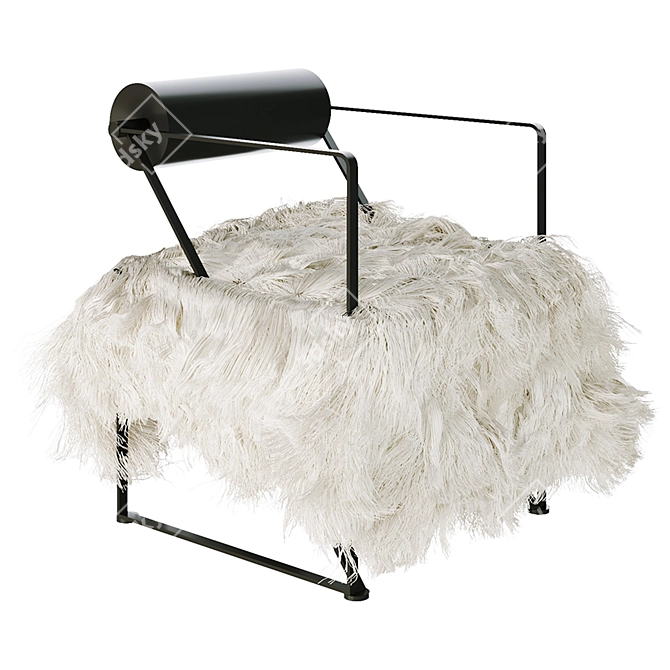 Faux Fur Accent Chair 3D model image 1