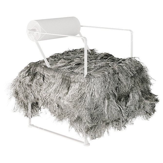 Faux Fur Accent Chair 3D model image 2