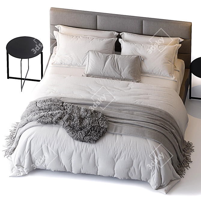 Elegant Modena Bed by Restoration Hardware 3D model image 2