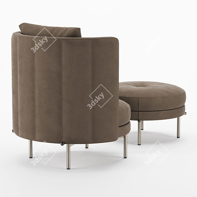 Svelte Suede Armchair: Minotti Torii 3D model image 3