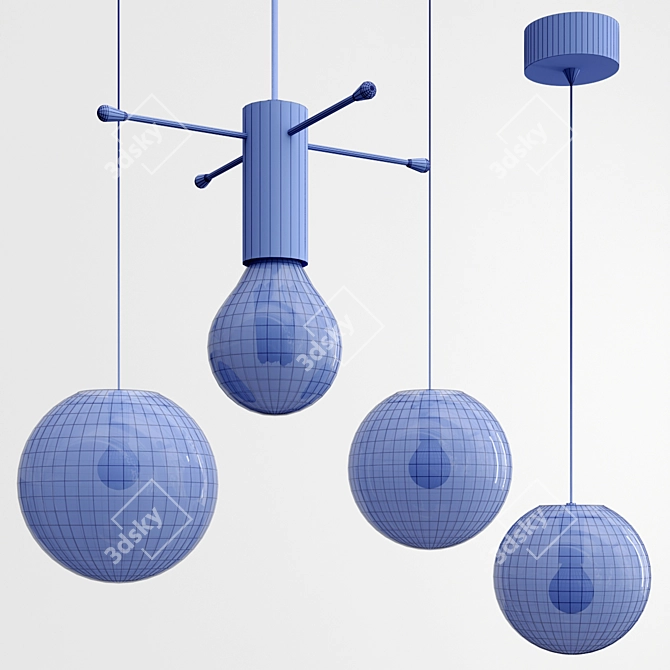 Globe Pendant Light with Glass and Metal Construction 3D model image 4