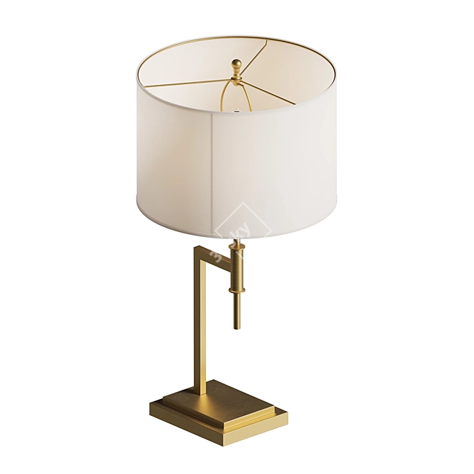 Elegant Atticus Metal Table Lamp 3D model image 2