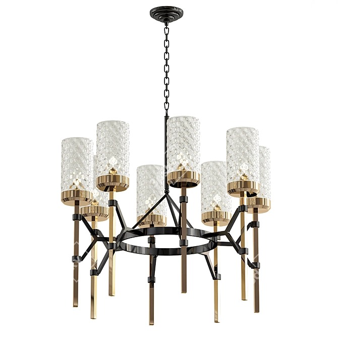 Elegant Vortex Crystal Chandelier 3D model image 1