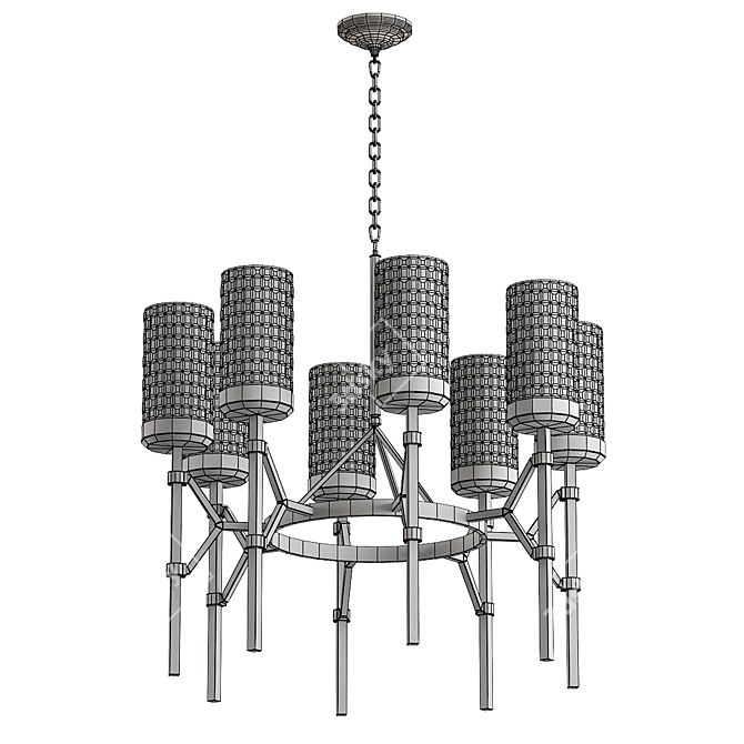 Elegant Vortex Crystal Chandelier 3D model image 2