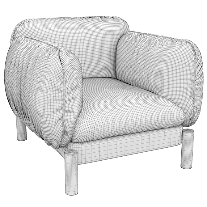 70s Inspired Tarantino Armchair 3D model image 5