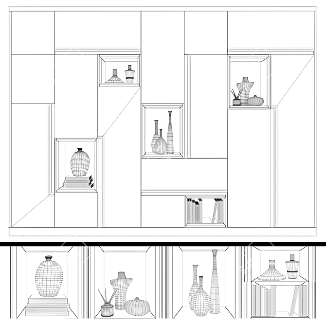 Modern Corona Wardrobe with Integrated Handles 3D model image 2