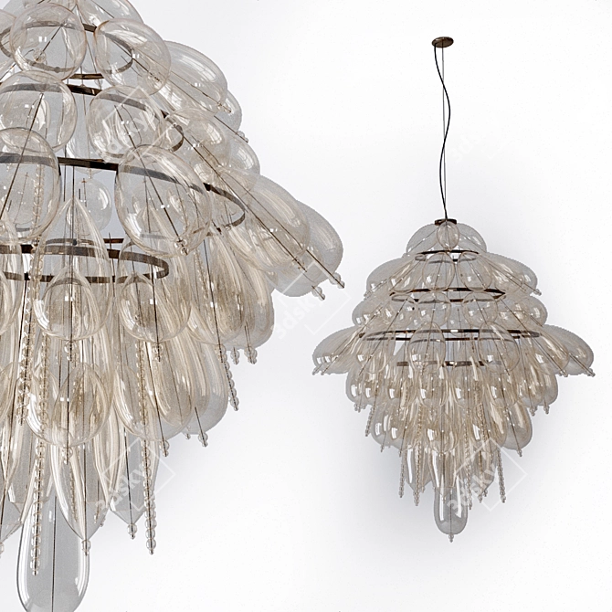 Elegant Grapeflut Chandelier 3D model image 1