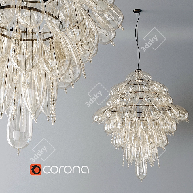 Elegant Grapeflut Chandelier 3D model image 2