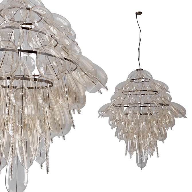 Elegant Grapeflut Chandelier 3D model image 3