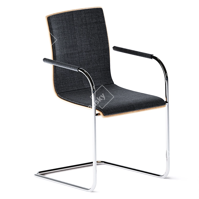 Sleek Cantilever Chair by Thonet 3D model image 1