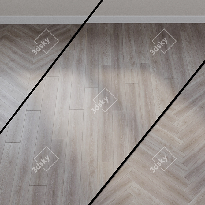 Elegant Oak Vinyl Flooring 3D model image 1