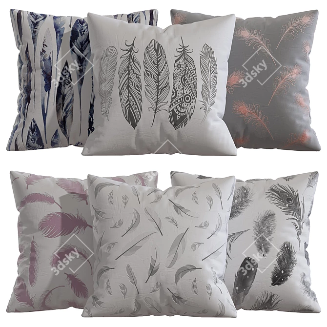 Stylish Accent Pillows for Home 3D model image 1