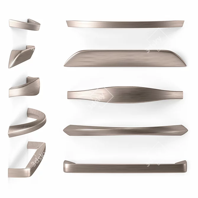 Variety of Material Furniture Handles Set 3D model image 2